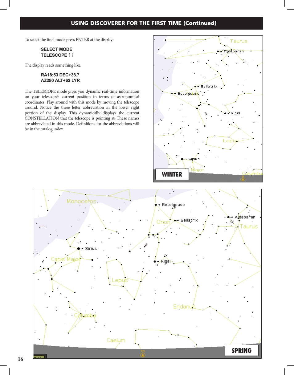 Spring winter | Bushnell Discoverer User Manual | Page 16 / 116