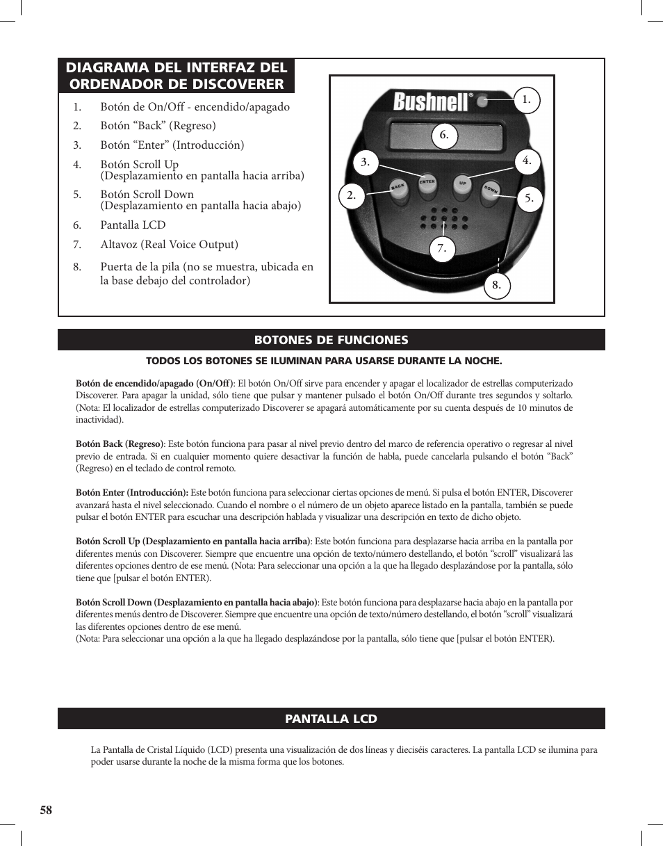 Diagrama del interfaz del ordenador de discoverer | Bushnell Discoverer User Manual | Page 58 / 116