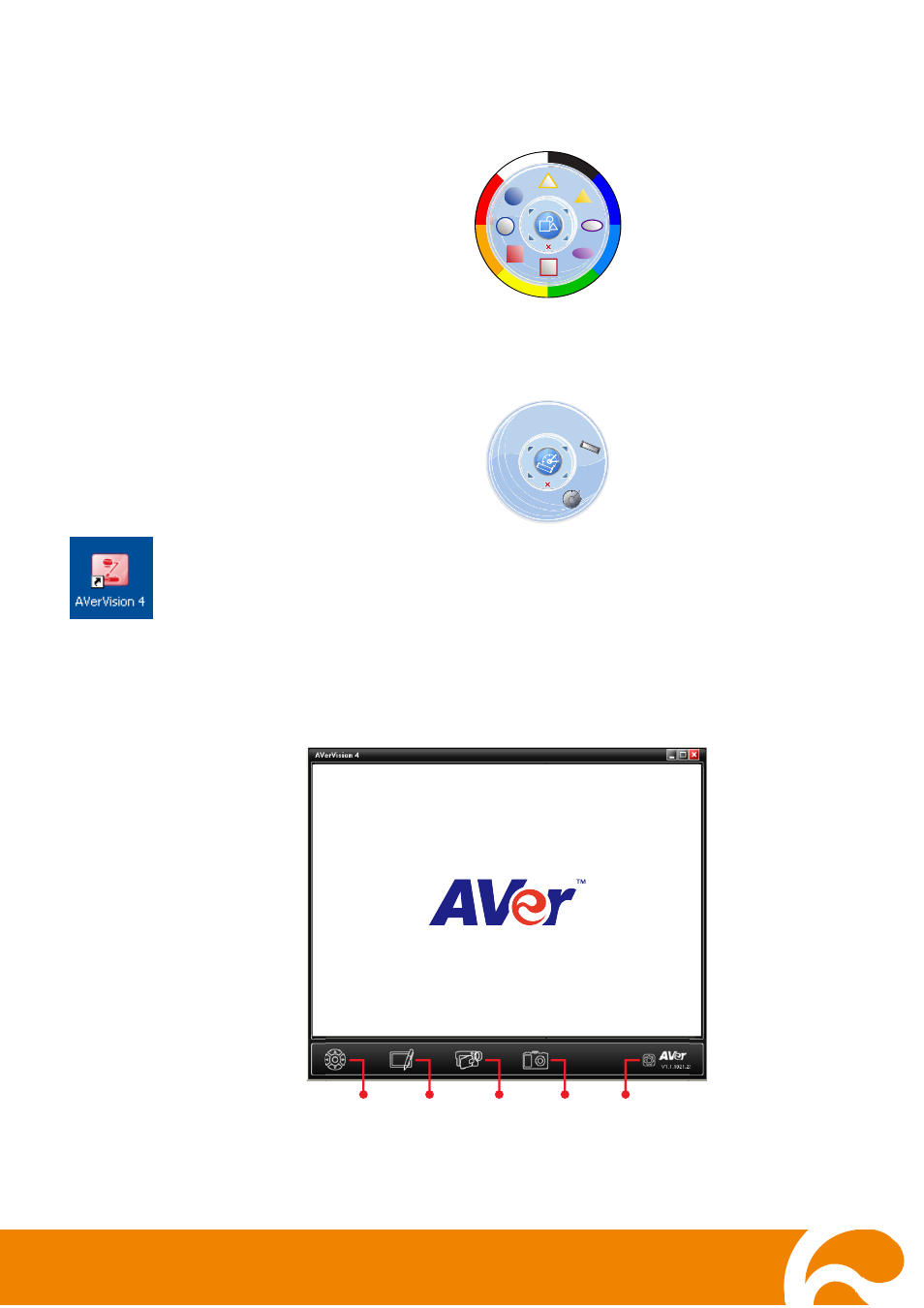 Shapes control panel, Teaching tool control panel, Using the avervision 4 | AVer A+ Suite User Manual | Page 7 / 11