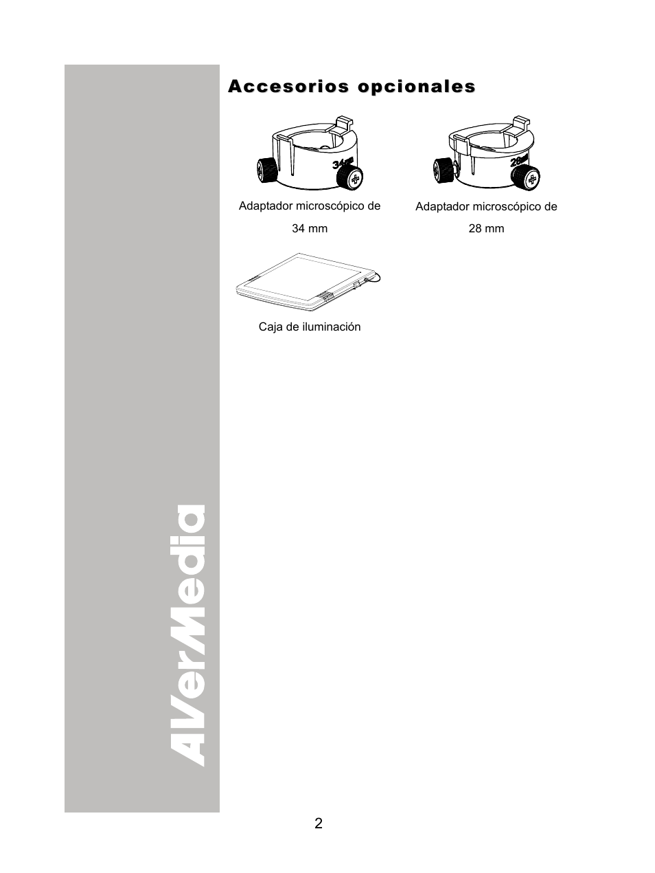 Accesorios opcionales | AVer CP355 user manual User Manual | Page 6 / 33