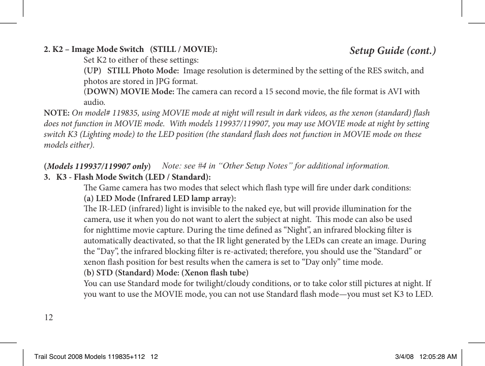 Setup guide (cont.) | Bushnell 119907 User Manual | Page 12 / 28