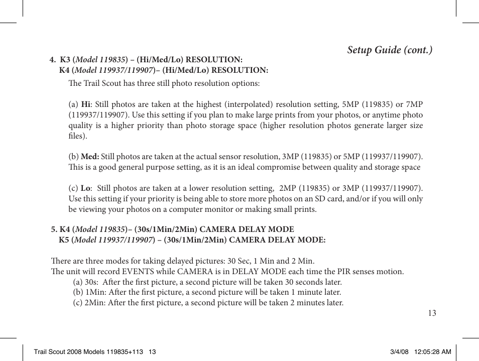 Setup guide (cont.) | Bushnell 119907 User Manual | Page 13 / 28