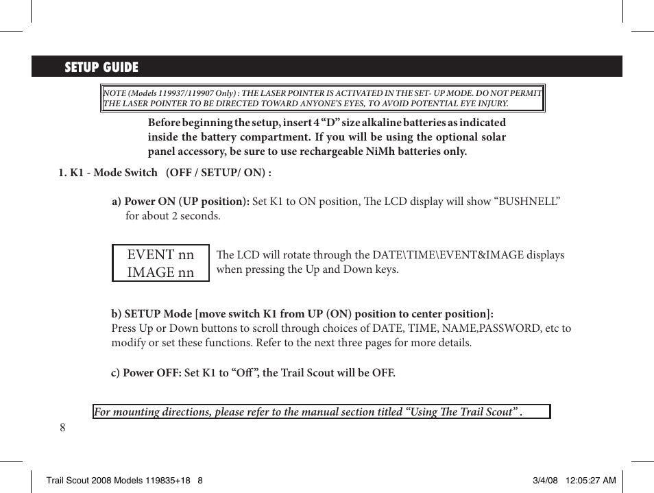 Event nn image nn | Bushnell 119907 User Manual | Page 8 / 28