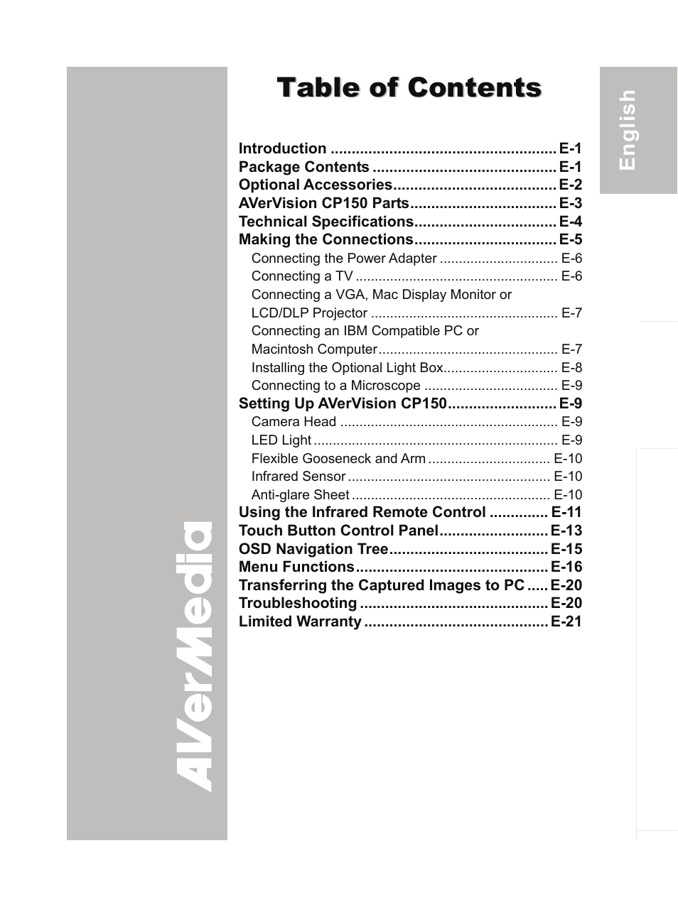 AVer CP150 user manual User Manual | Page 3 / 26
