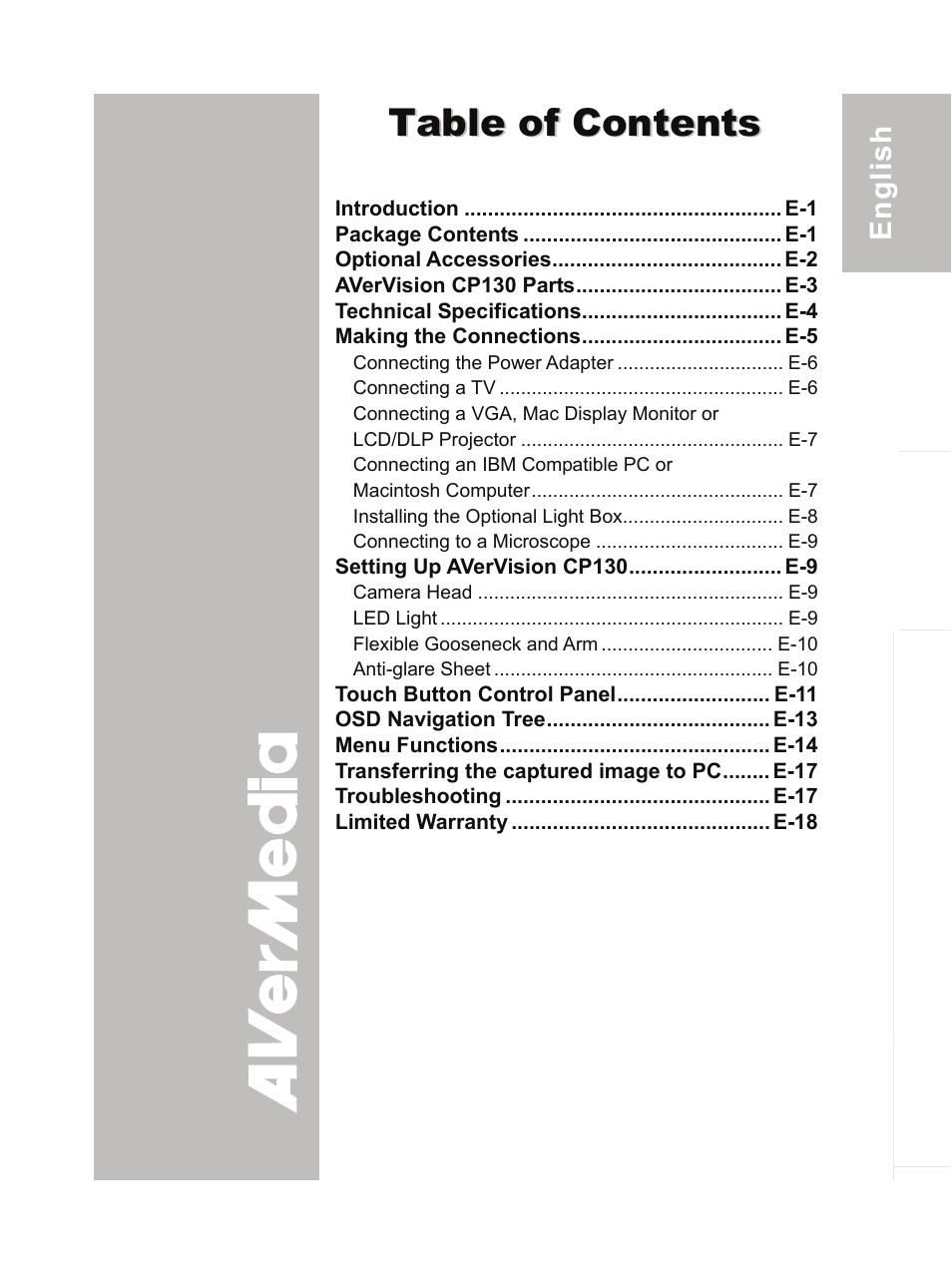 AVer CP130 user manual User Manual | Page 3 / 23