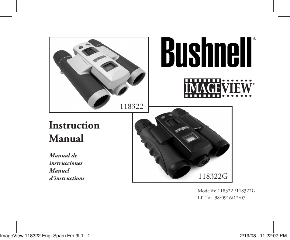 Bushnell 11-8322G User Manual | 52 pages