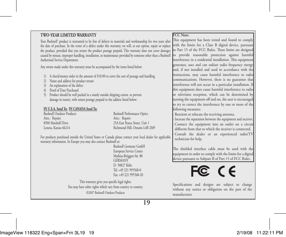 Bushnell 11-8322G User Manual | Page 19 / 52