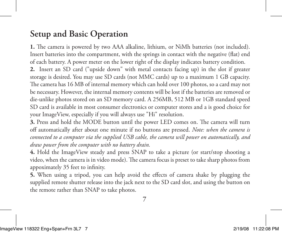 Setup and basic operation | Bushnell 11-8322G User Manual | Page 7 / 52