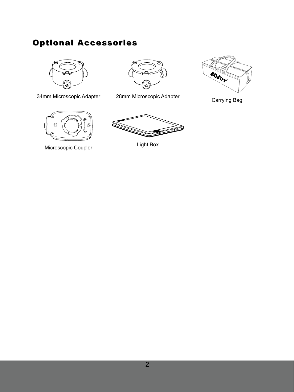 Optional accessories | AVer 300AF user manual User Manual | Page 8 / 30