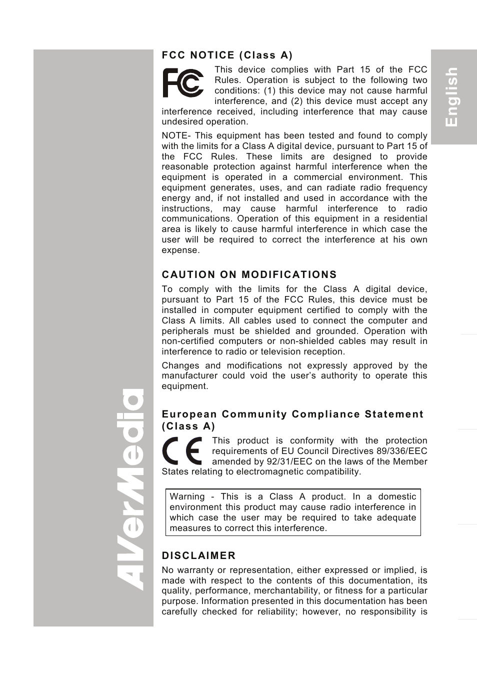 AVer 300AF user manual User Manual | Page 3 / 170