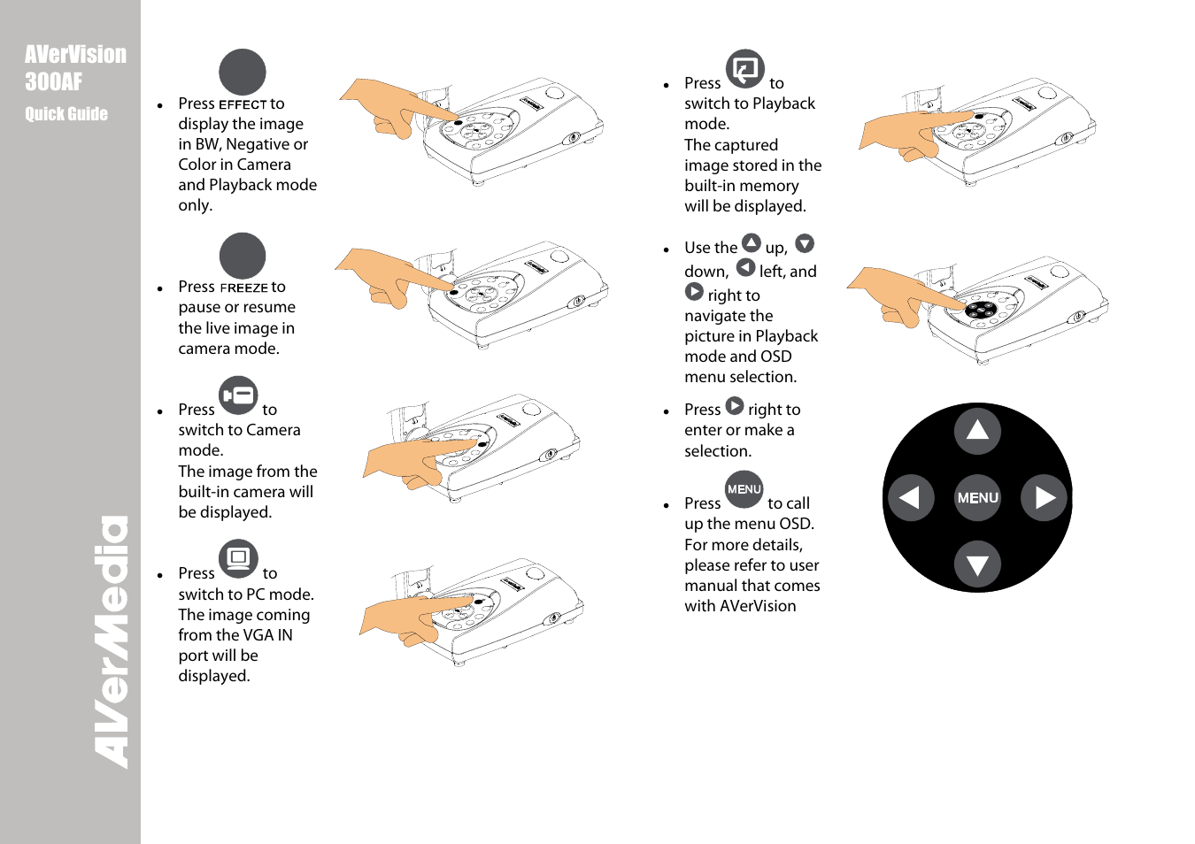 Avervision 300af | AVer 300AF quick guide User Manual | Page 2 / 2