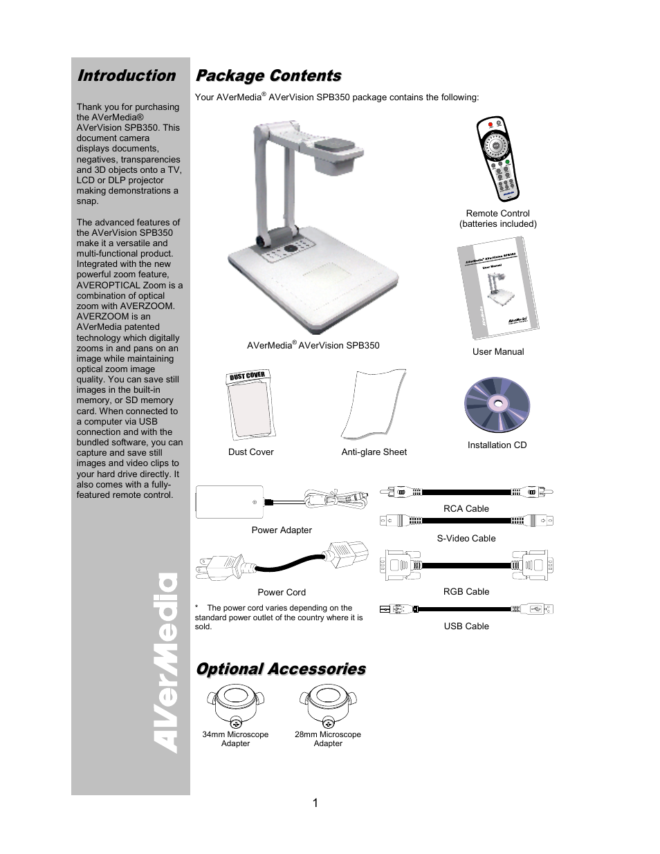 AVer SPB350 user manual User Manual | Page 5 / 25