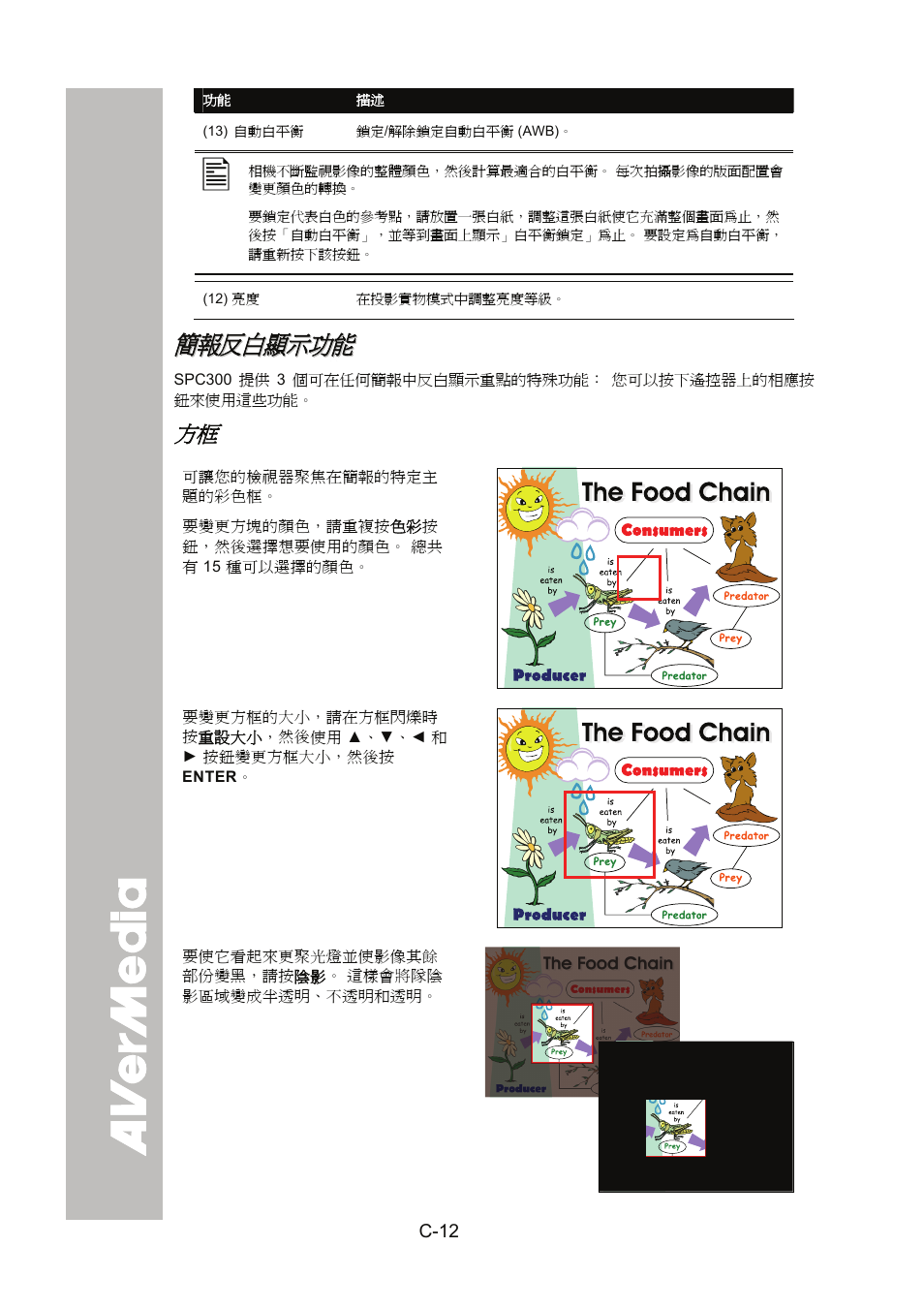 簡報反白顯示功能 | AVer SPC300+ User Manual | Page 42 / 97