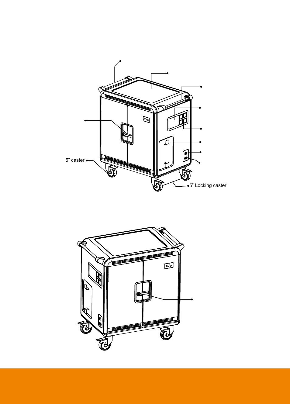 Cart parts, Back, Front | AVer Tab40C User Manual | Page 6 / 11