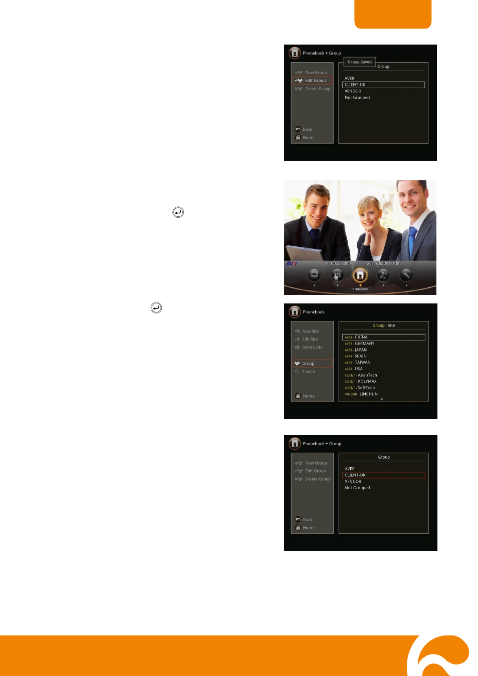 To delete group | AVer H300 user manual User Manual | Page 22 / 77
