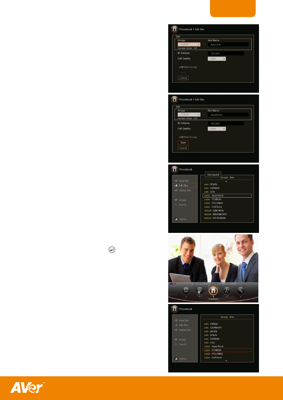 To delete phonebook entries | AVer H300 user manual User Manual | Page 27 / 77