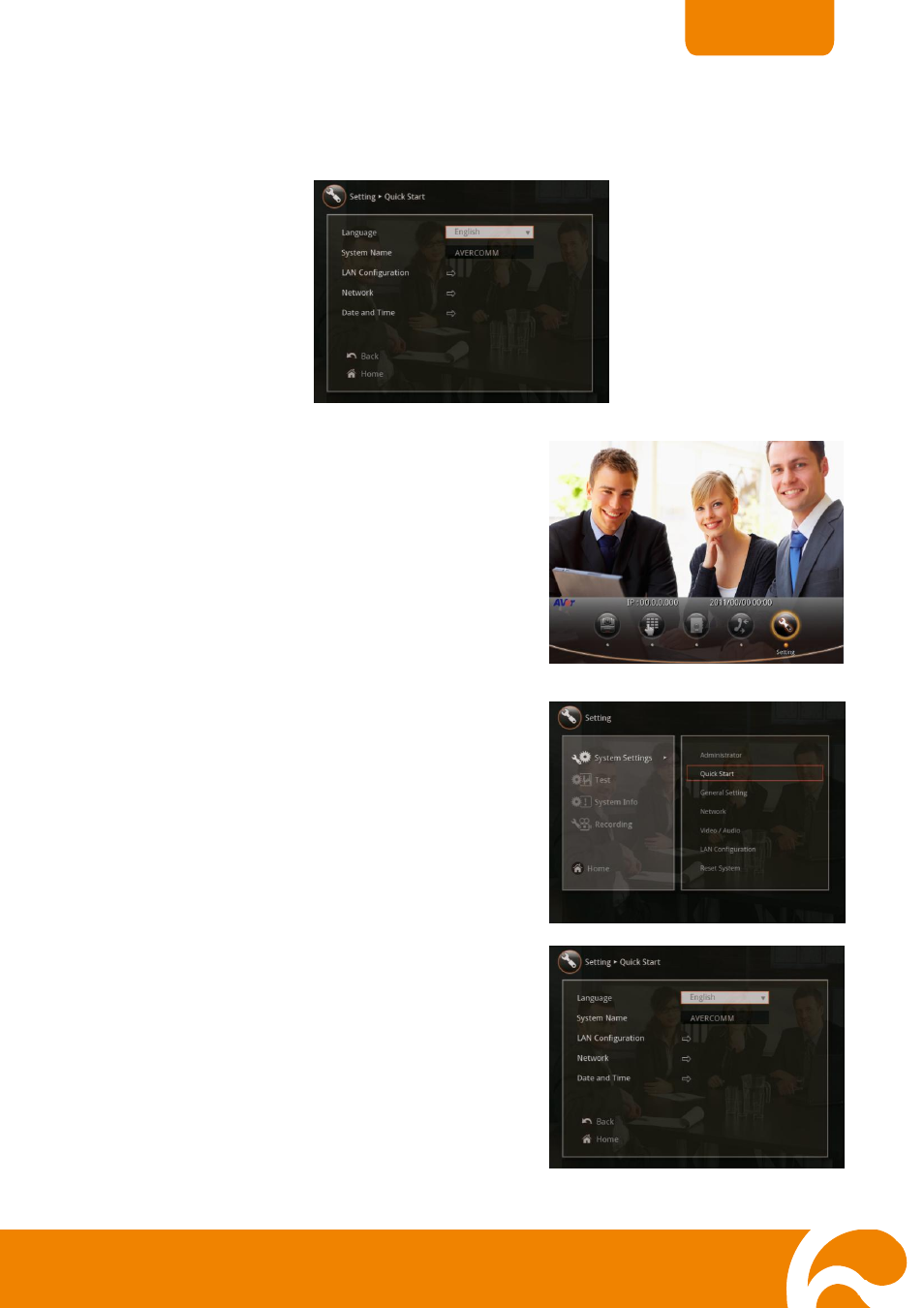 Quick start, To setup the h300/h100 | AVer H300 user manual User Manual | Page 32 / 77