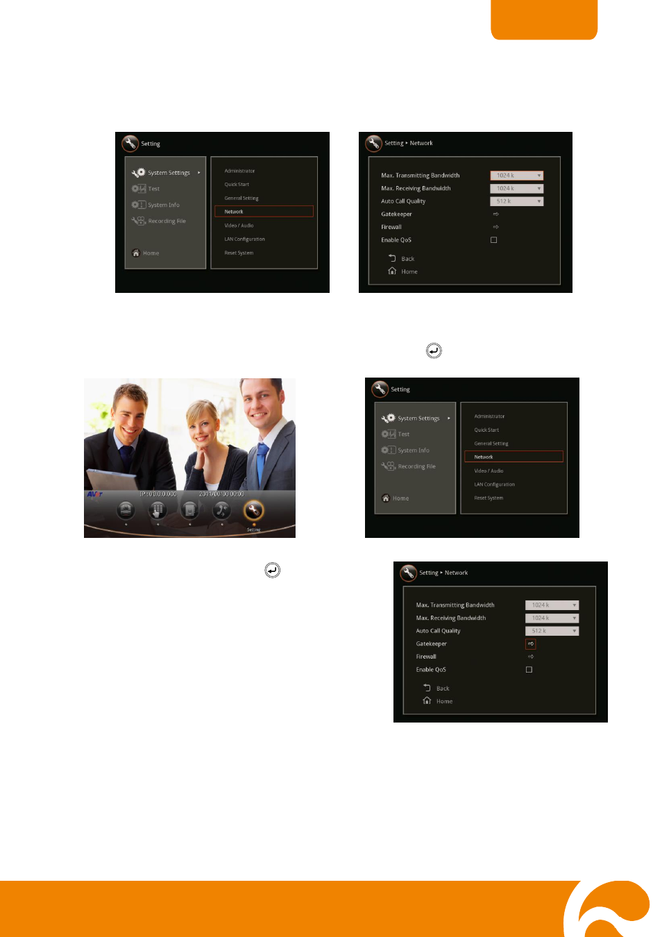 Network, To set the gatekeeper | AVer H300 user manual User Manual | Page 42 / 77