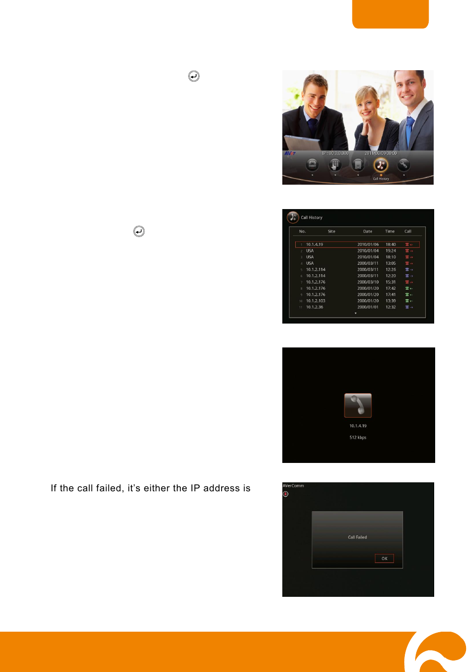 To call using call history | AVer H300 user manual User Manual | Page 66 / 77