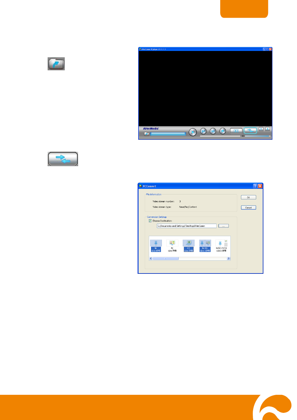 To convert the file using vcplayer | AVer H300 user manual User Manual | Page 70 / 77
