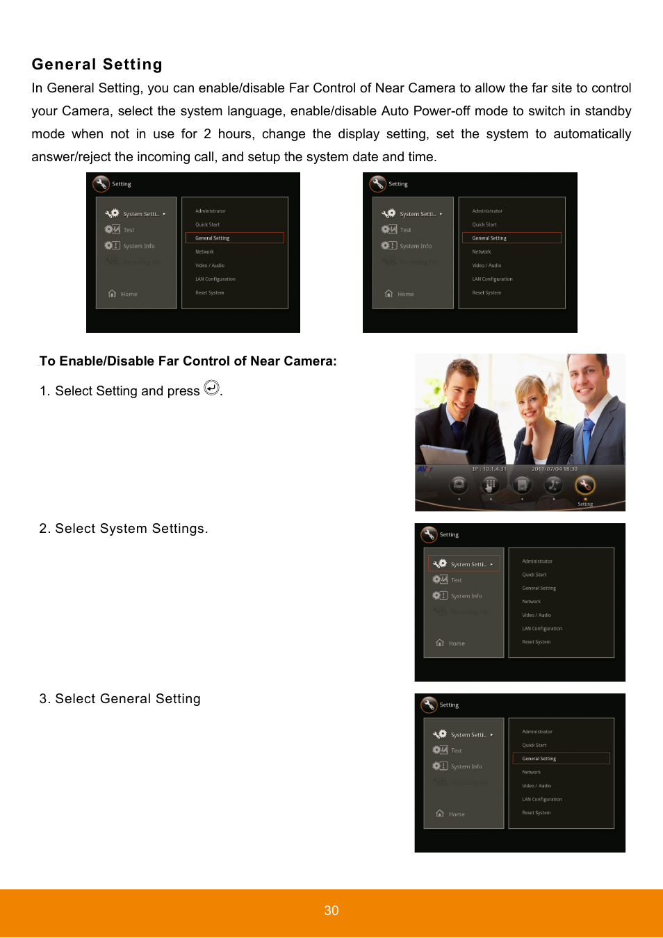 General setting, To enable/disable far control of near camera | AVer HVC130 user manual User Manual | Page 34 / 74