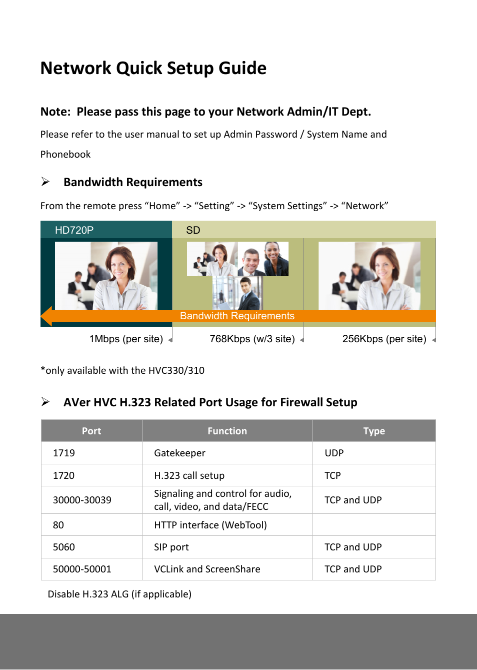 Network quick setup guide | AVer HVC130 quick guide User Manual | Page 7 / 10