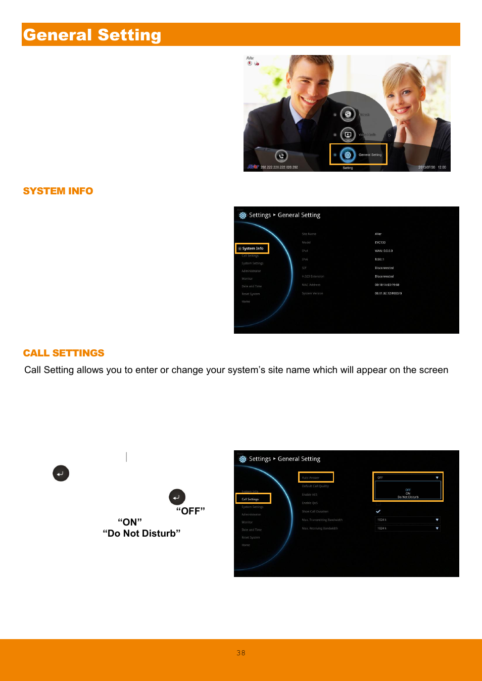 General setting | AVer EVC130 user manual User Manual | Page 41 / 89