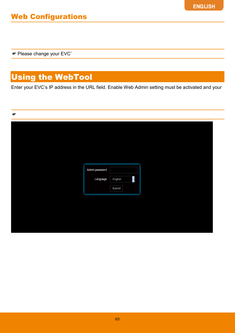 Using the webtool, Web configurations | AVer EVC130 user manual User Manual | Page 68 / 89