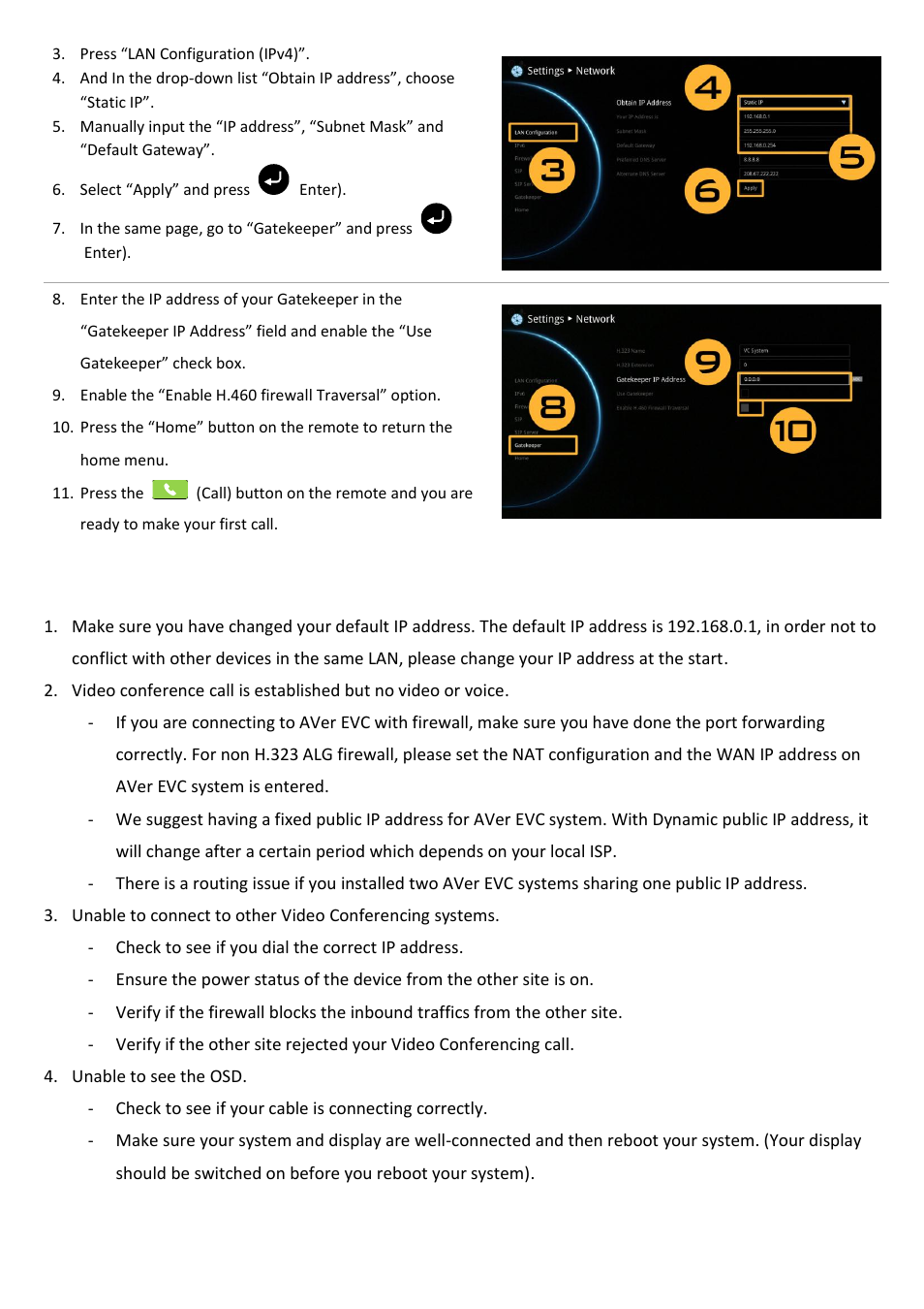 Troubleshooting | AVer EVC130 quick guide User Manual | Page 7 / 8