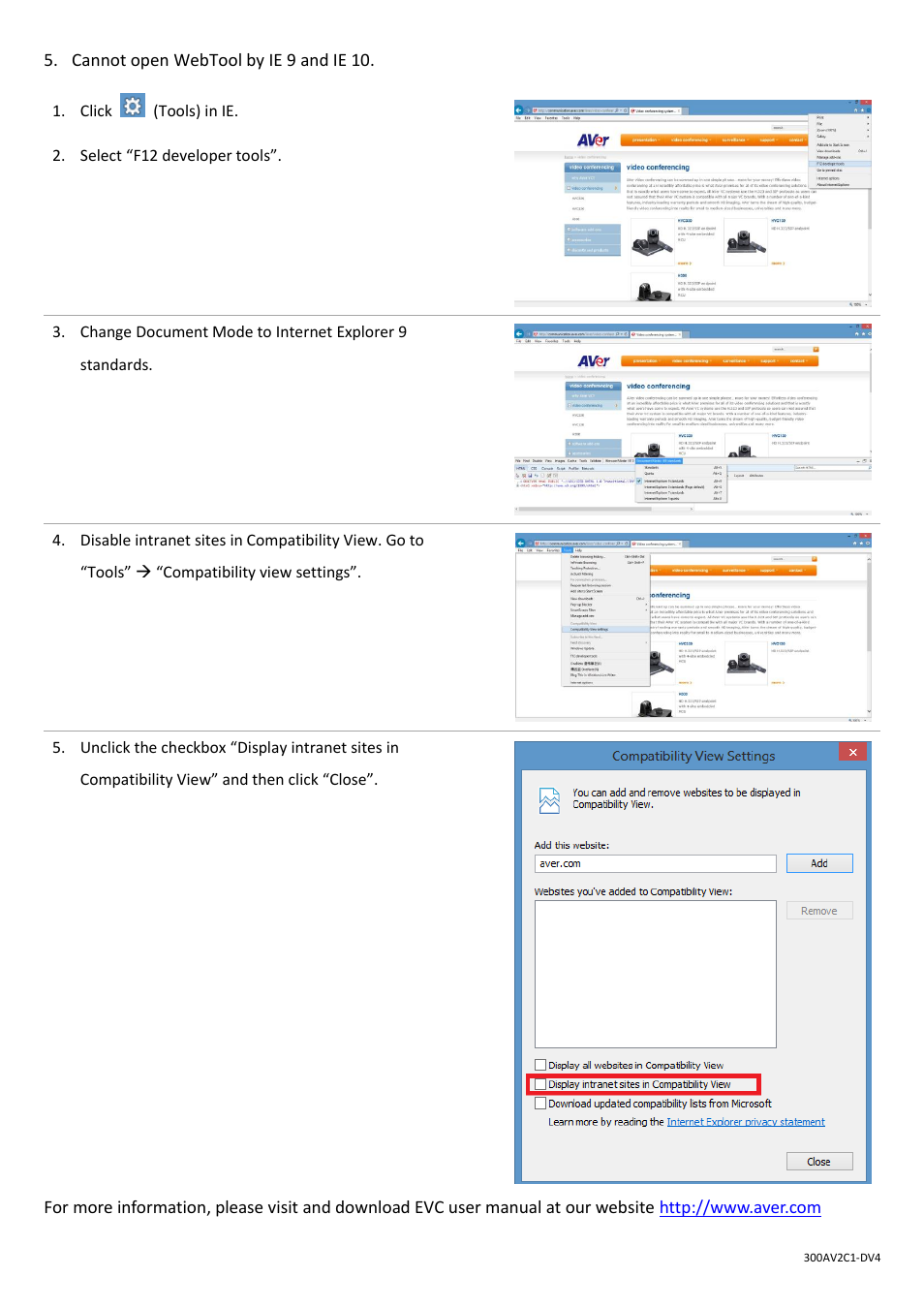 AVer EVC130 quick guide User Manual | Page 8 / 8