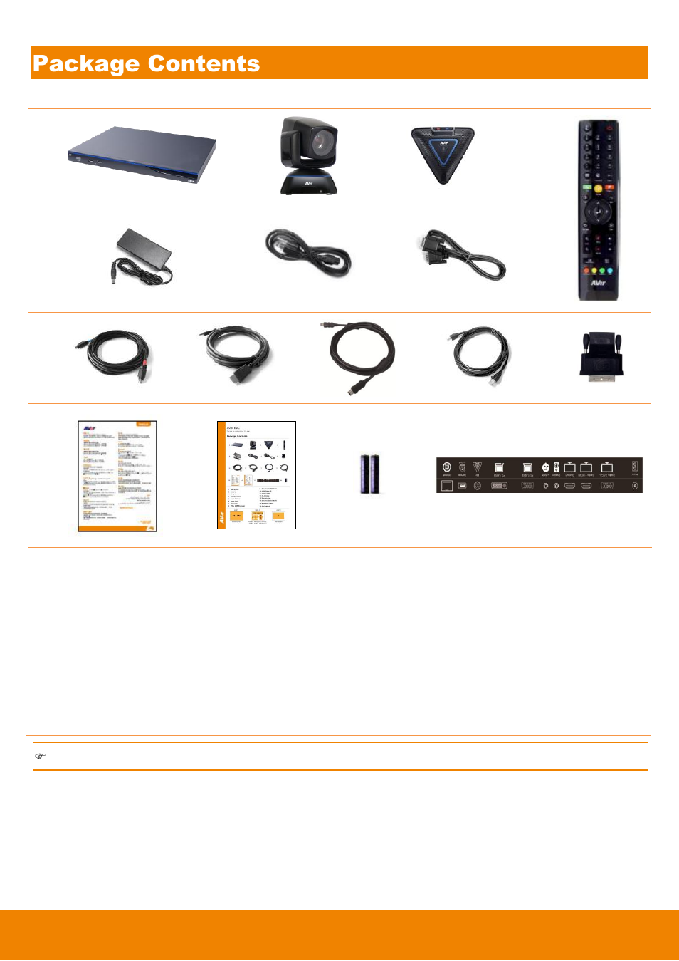 Package contents | AVer EVC900 User Manual | Page 5 / 93