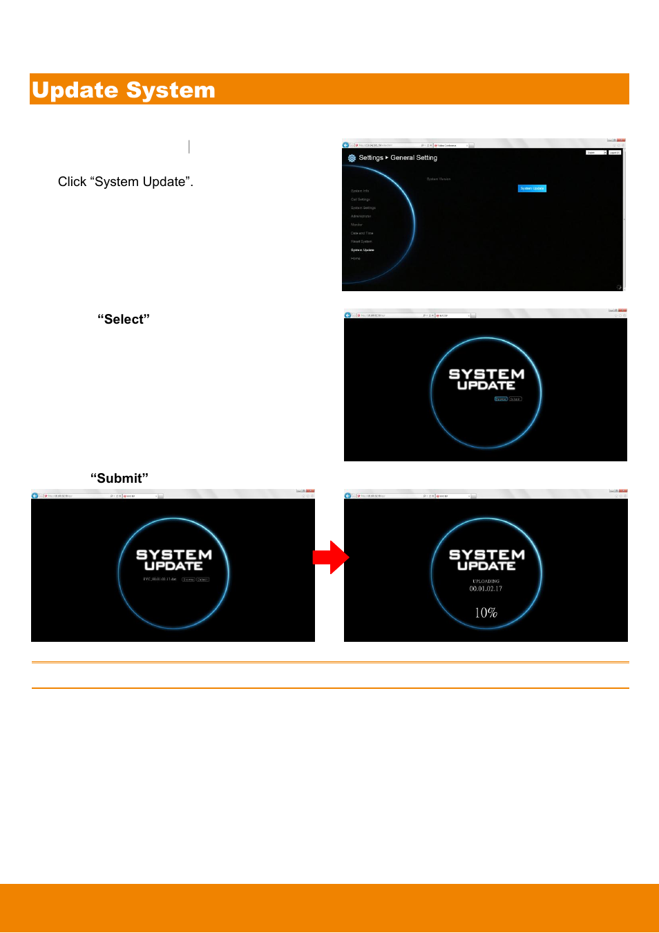 Update system | AVer EVC900 User Manual | Page 79 / 93