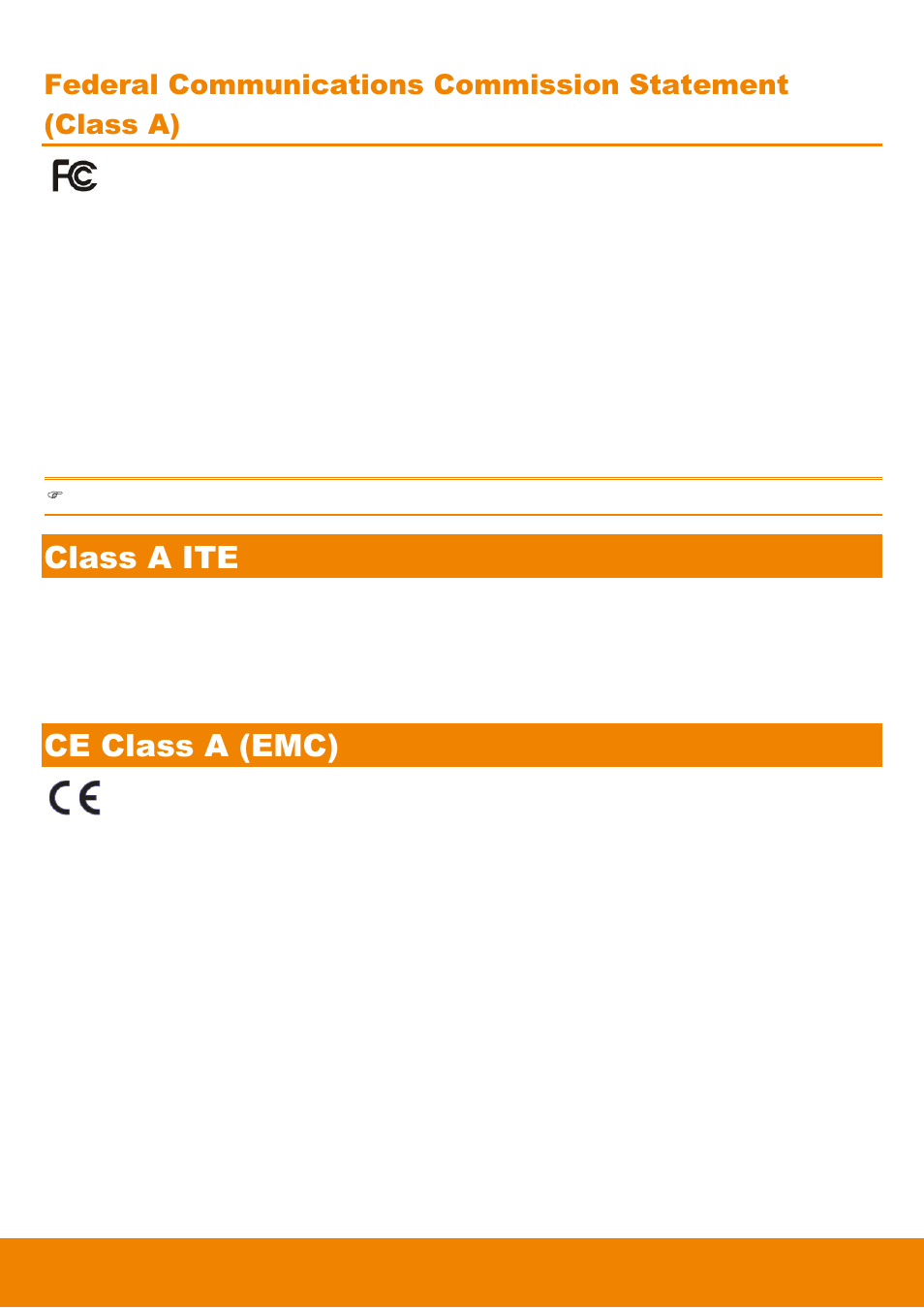 Class a ite, Ce class a (emc) | AVer EVC900 User Manual | Page 92 / 93