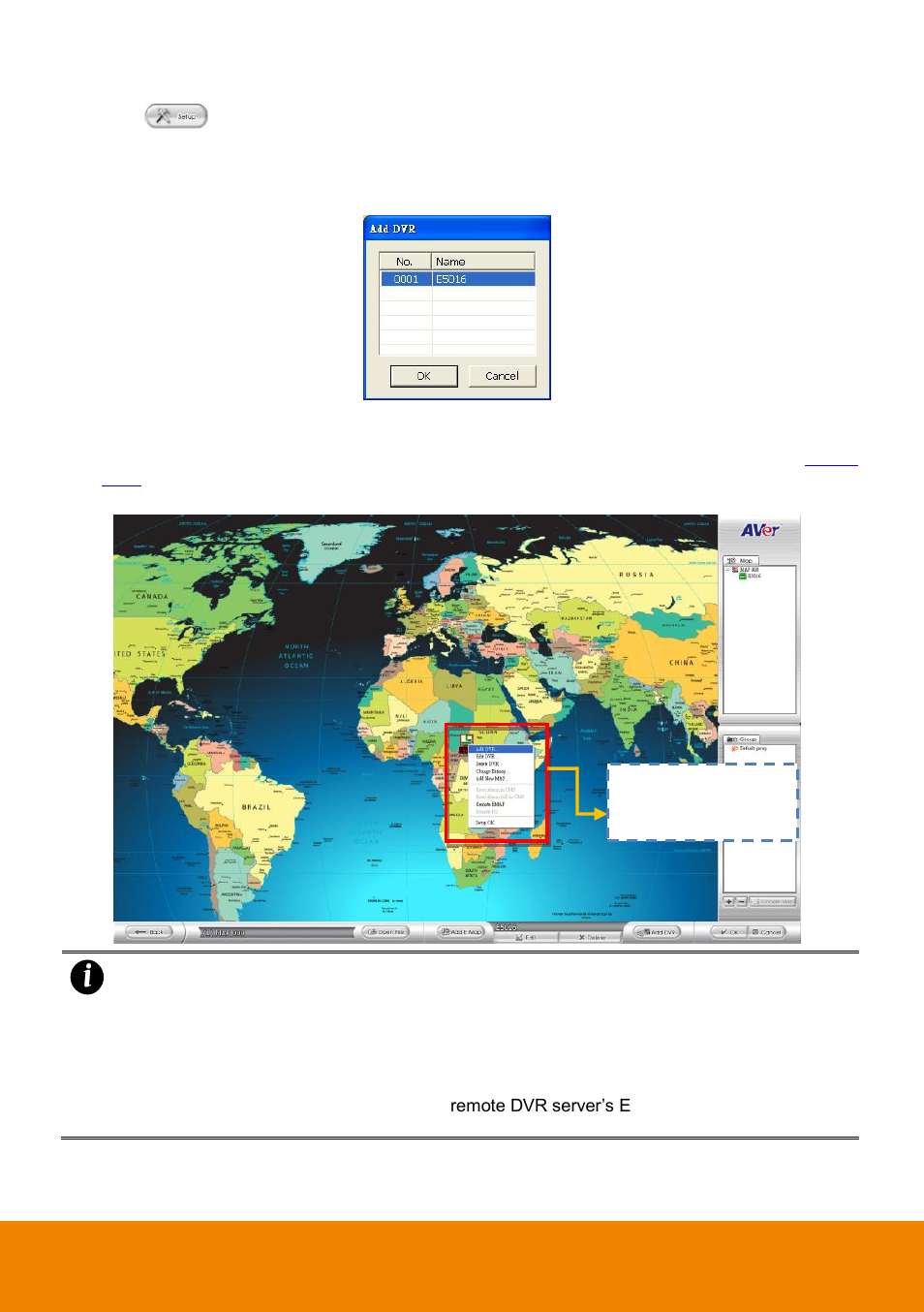 2 add a dvr server, Chapter 4.6.1.2 | AVer CM3000 for E5016 User Manual | Page 36 / 47