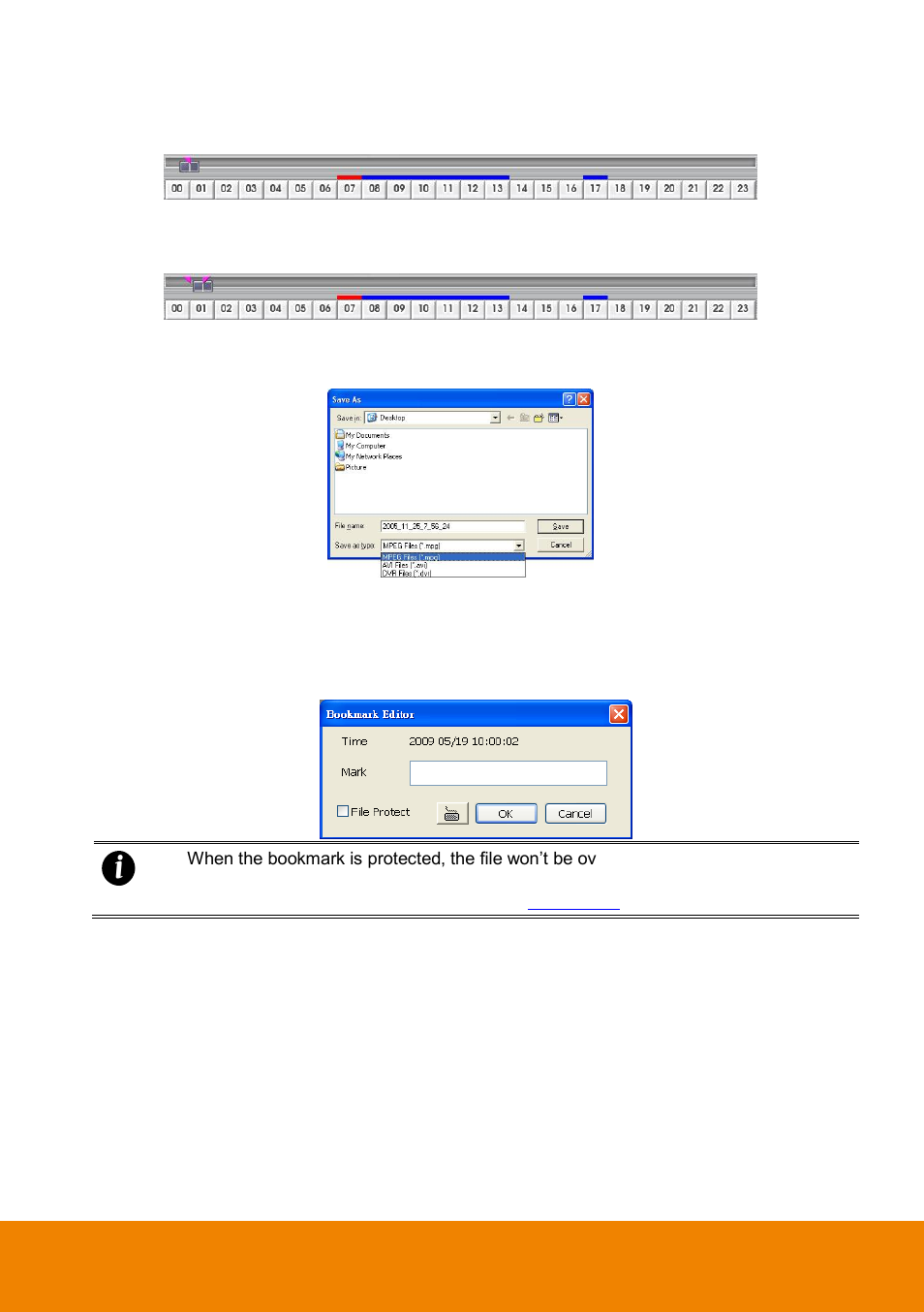 4 to bookmark a section of the video, Chapter 5.3, Chapter 5.4 | AVer CM3000 for E5016 User Manual | Page 44 / 47
