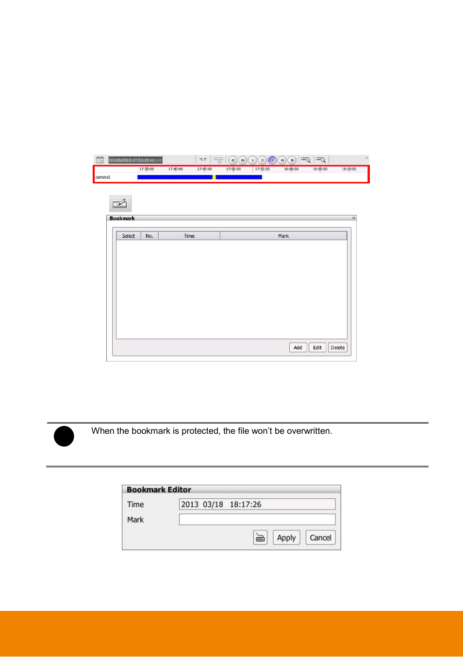 5 to bookmark a section of the video for playback, To bookmark a section of the video for playback, Chapter 4. 5 | AVer E5000 series User Manual | Page 167 / 191