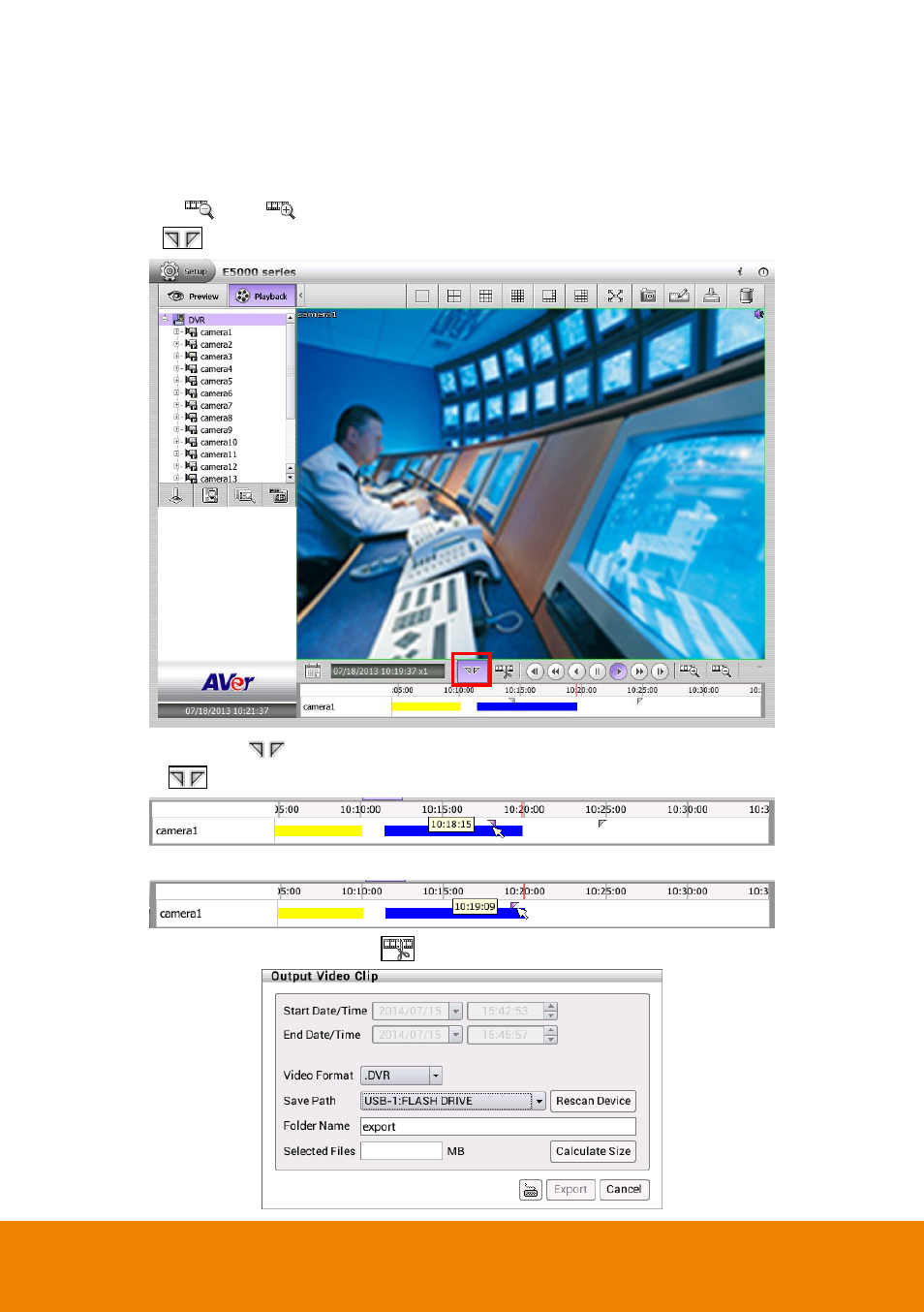 6 output a video clip to a usb pen drive, Output a video clip to a usb pen drive, Chapter | Chapter 4.6.6 | AVer E5000 series User Manual | Page 174 / 191