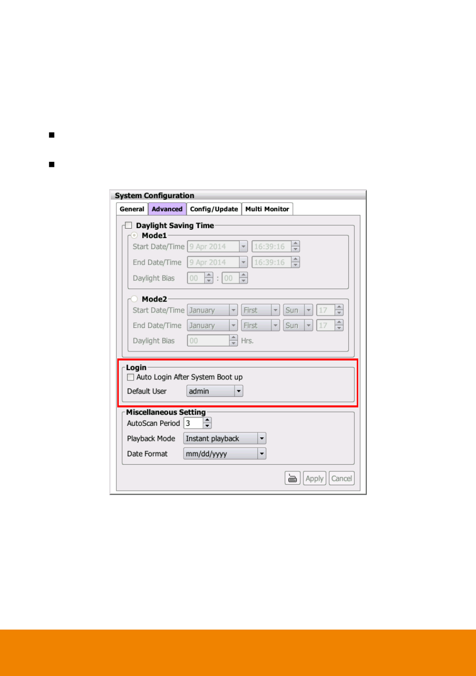 2 customizing system login setting, Customizing system login setting | AVer E5000 series User Manual | Page 39 / 191