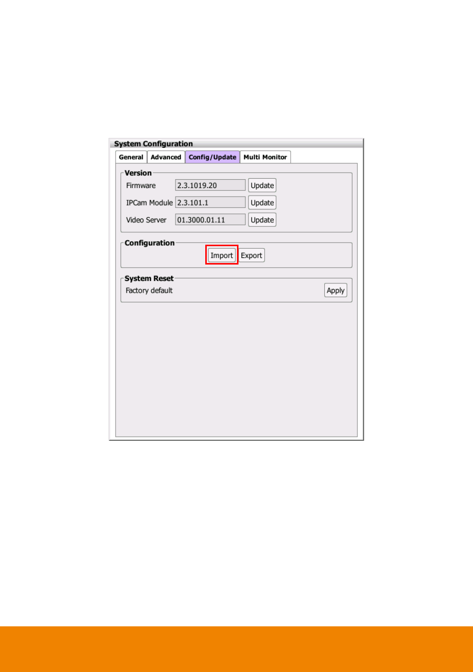 1 importing nvr/dvr system configuration, Importing nvr/dvr system configuration | AVer E5000 series User Manual | Page 42 / 191