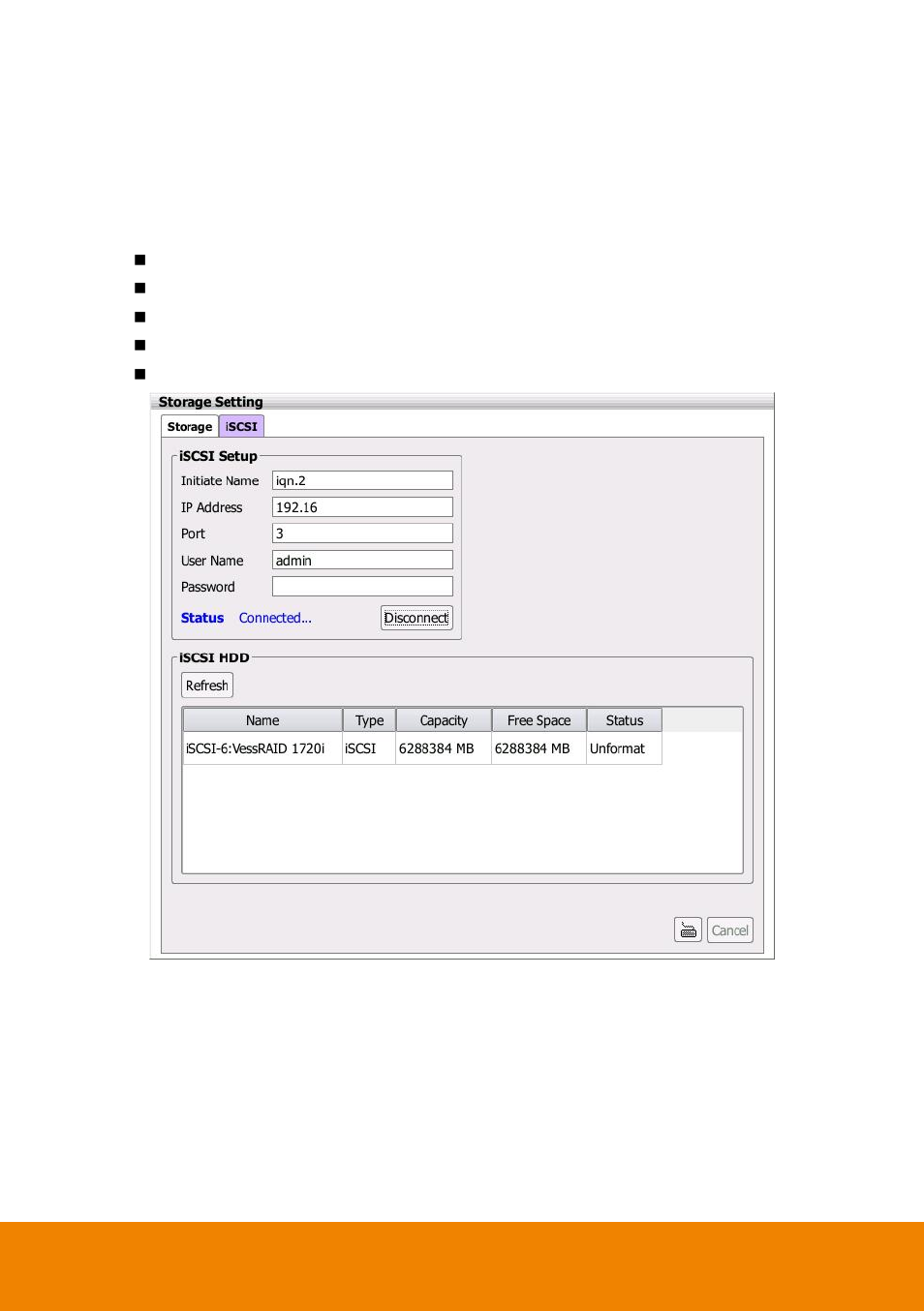 5 iscsi setting, Iscsi setting | AVer E5000 series User Manual | Page 68 / 191