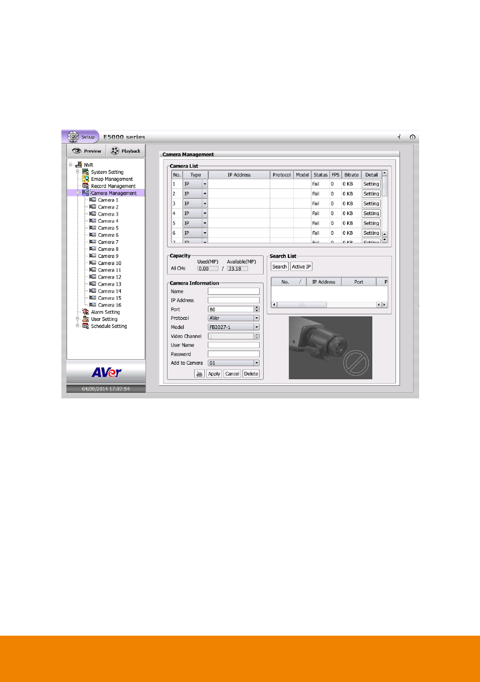 8 camera management, Camera management, Chapter 2.8 | AVer E5000 series User Manual | Page 70 / 191