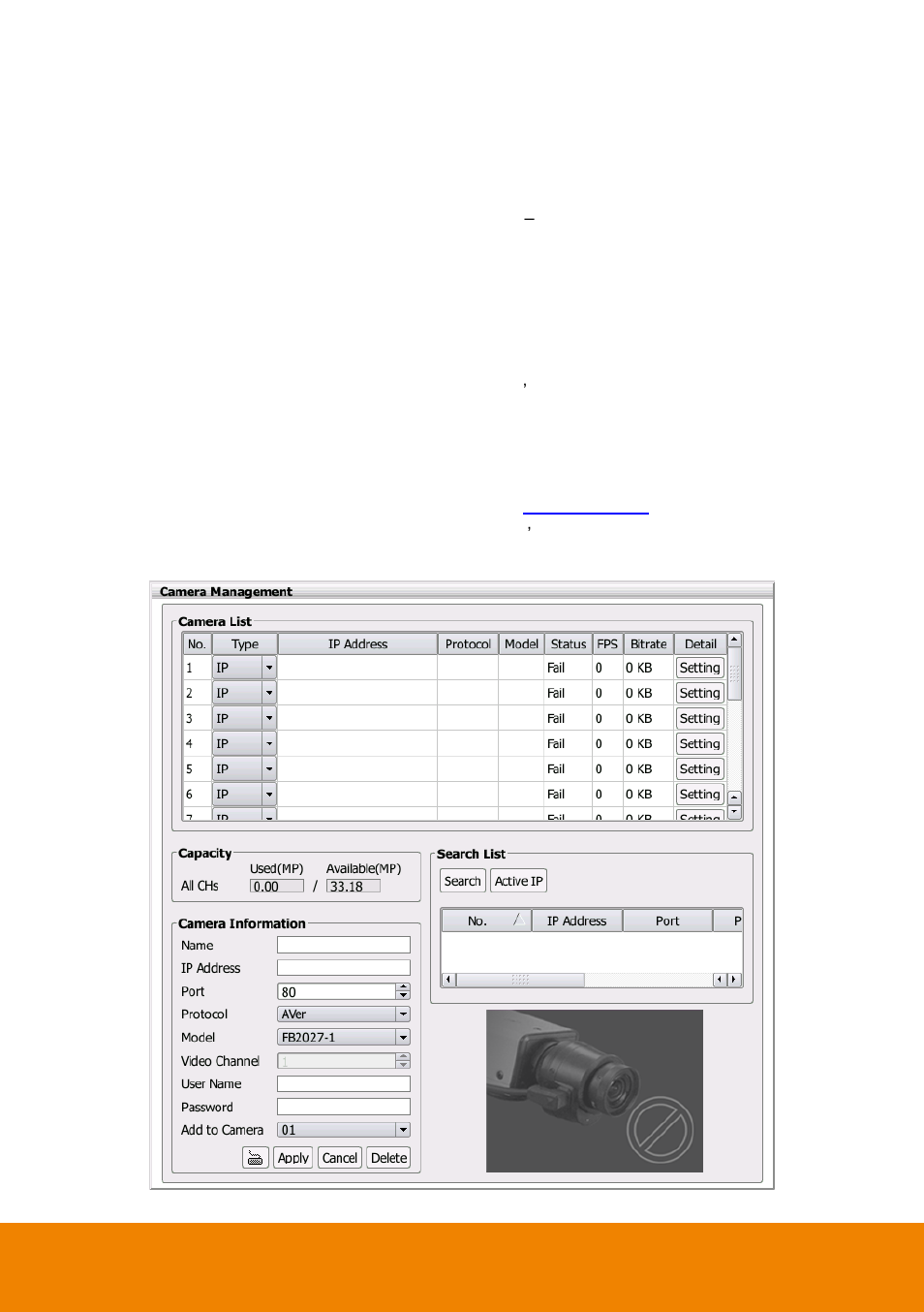 2 connect the ip camera, Connect the ip camera | AVer E5000 series User Manual | Page 72 / 191