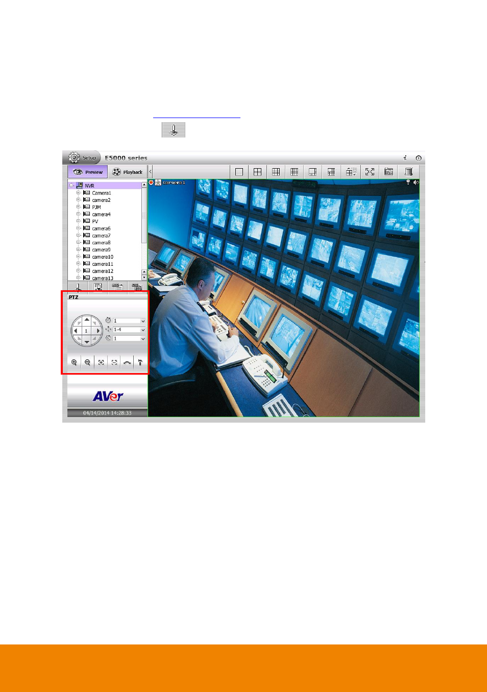 4 familiarizing functions on ptz control panel, Familiarizing functions on ptz control panel, Chapter 2.8.4 | AVer E5000 series User Manual | Page 99 / 191