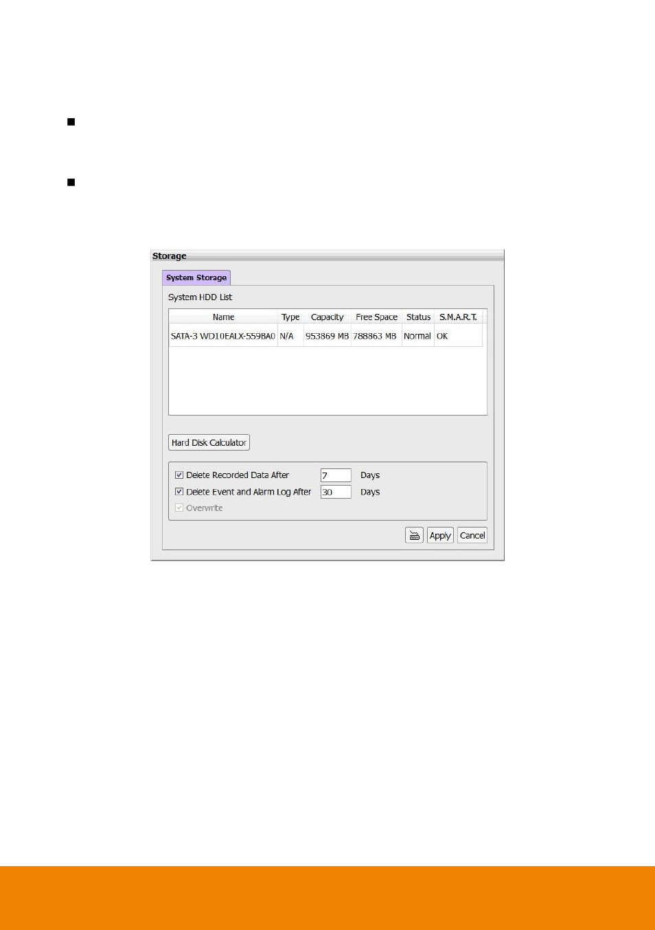 Setup hard disk and event log recycle time | AVer CM5000 User Manual | Page 107 / 157