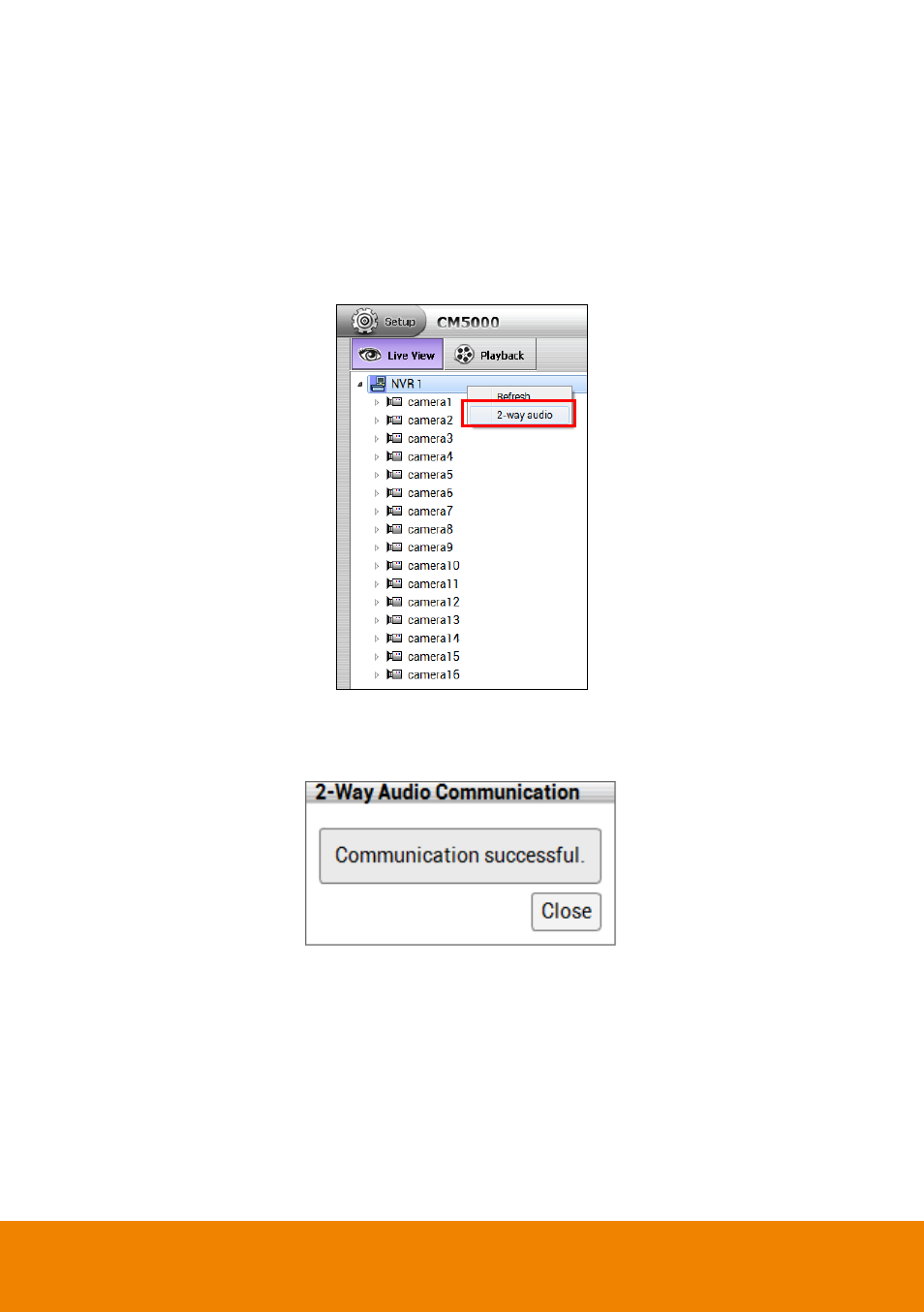 6 use 2-way audio function, Use 2-way audio function | AVer CM5000 User Manual | Page 21 / 157