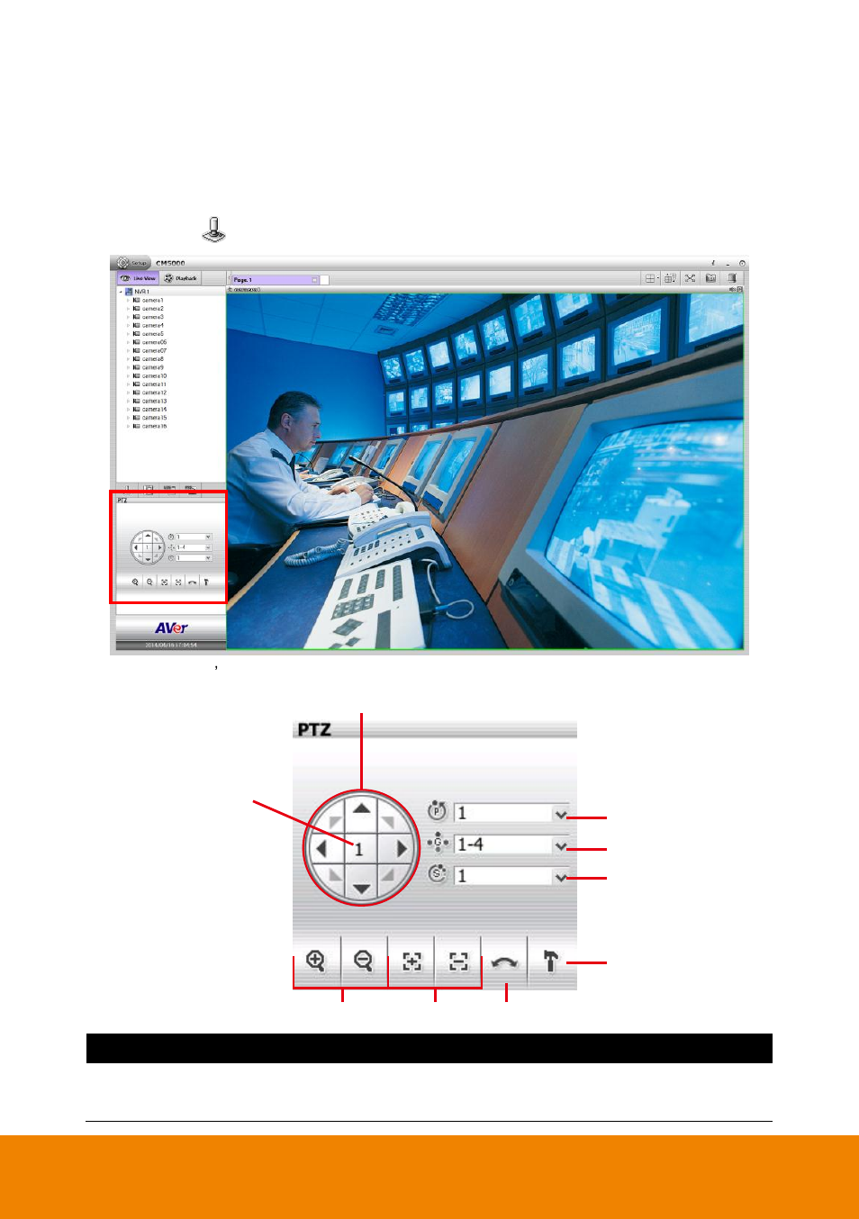 2 using the ptz control panel, Using the ptz control panel, Chapter 4.1.2 | AVer CM5000 User Manual | Page 40 / 157