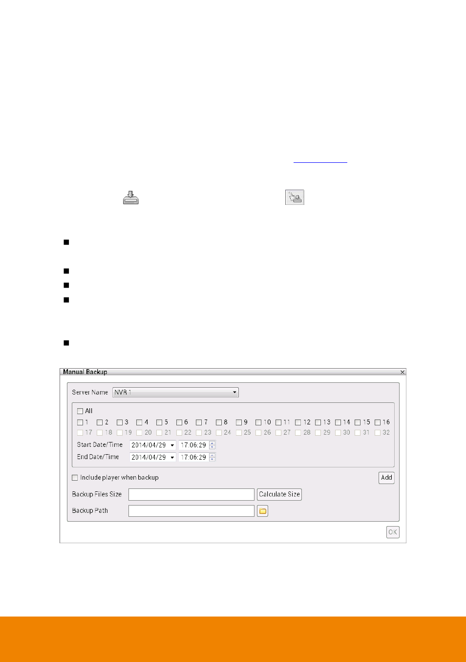 4 backup the playback video, 1 manual backup, Backup the playback video | Manual backup, Chapter 4.2.4) | AVer CM5000 User Manual | Page 52 / 157