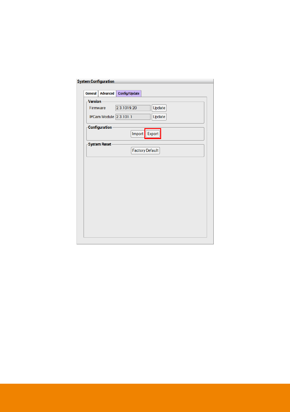 Export the nvr system configuration | AVer CM5000 User Manual | Page 96 / 157