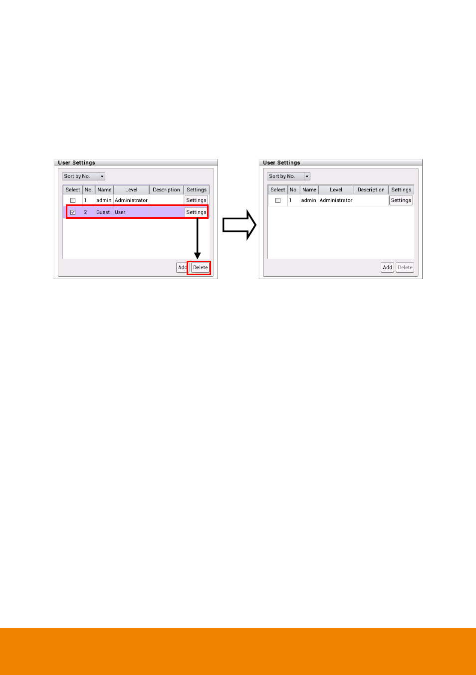 2 delete the user account | AVer E1008H User Manual | Page 117 / 180