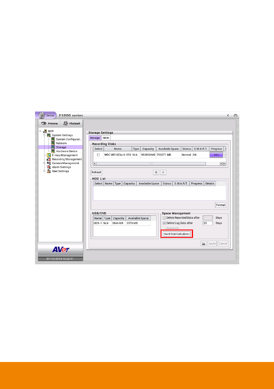 18 nvr/dvr system tools, 1 hard disk calculator, Nvr/dvr system tools | AVer E1008H User Manual | Page 135 / 180